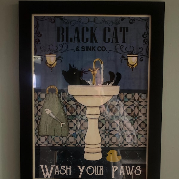 Targa In Metallo Vintage 20x30 Cm Con Volpe E Scritta 'Fox Co. Bath Soap Wash Your Paws' - Decorazione Da Parete Per Bagno E WC