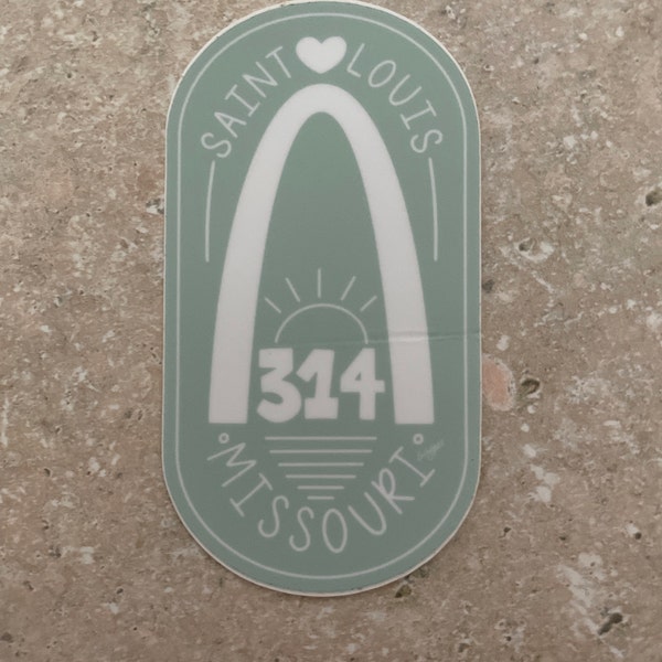 STL Sticker 314 Saint Louis STL Hand Lettered Sticker Arch Sticker Hand ...