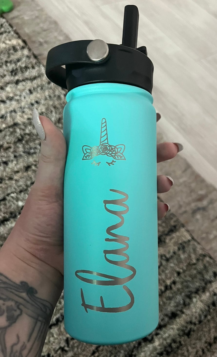 Personalized Kid Water Bottle, Back to School Gifts for Kids, Custom Laser Engraved Bottles, 18oz Water Bottle Personalized Water Bottle