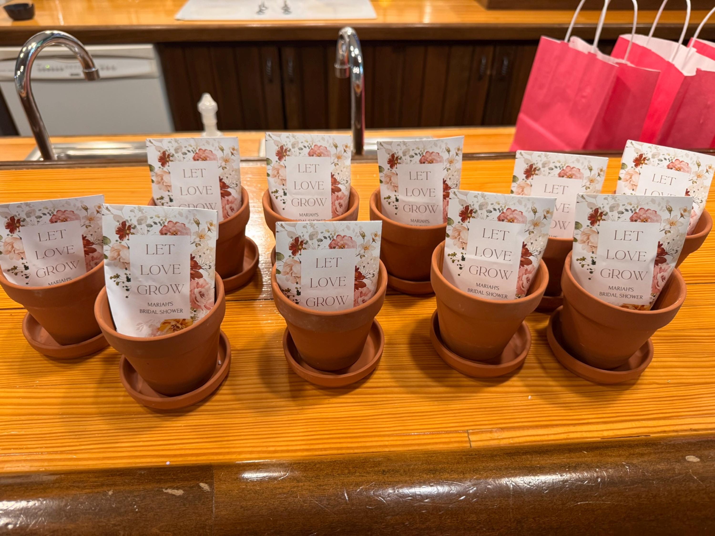 Let Love Grow- Custom Seed Wedding Favors Personalized SEALED with SEEDS INCLUDED, Wedding Favors, Elegant Wedding Favors, Florals, Favors