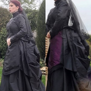 Victorian Mourning Gown: Gothic Steampunk Bustle Dress - Etsy 日本