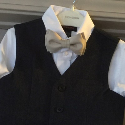 champagne gold bow tie and suspenders