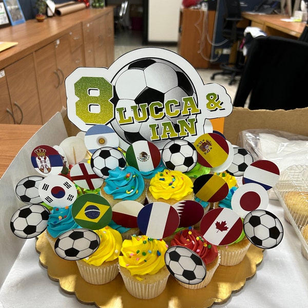 Printable SOCCER Cake Topper, Soccer Centerpiece, Soccer Cake Topper, Soccer Birthday Decoration ...