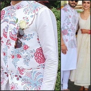 White kurta pajama koti design new arrivals