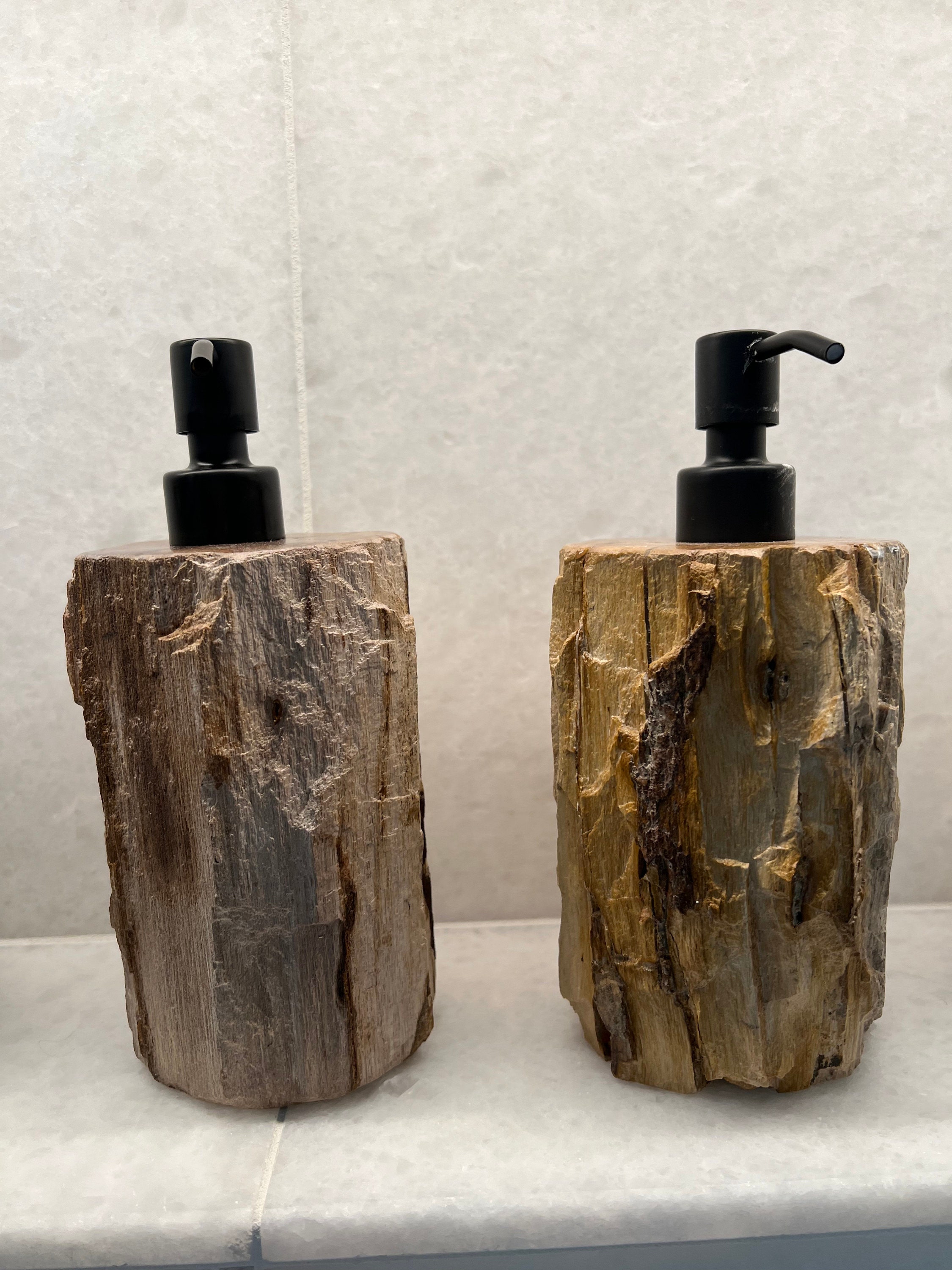 Petrified Wood Soap Or Lotion Pump Dispenser
