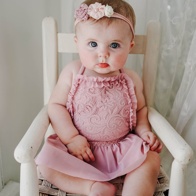 Barboteuse pour séance photo de bébé fille en dentelle, 0-3 mois,vêtements  pour la photographie