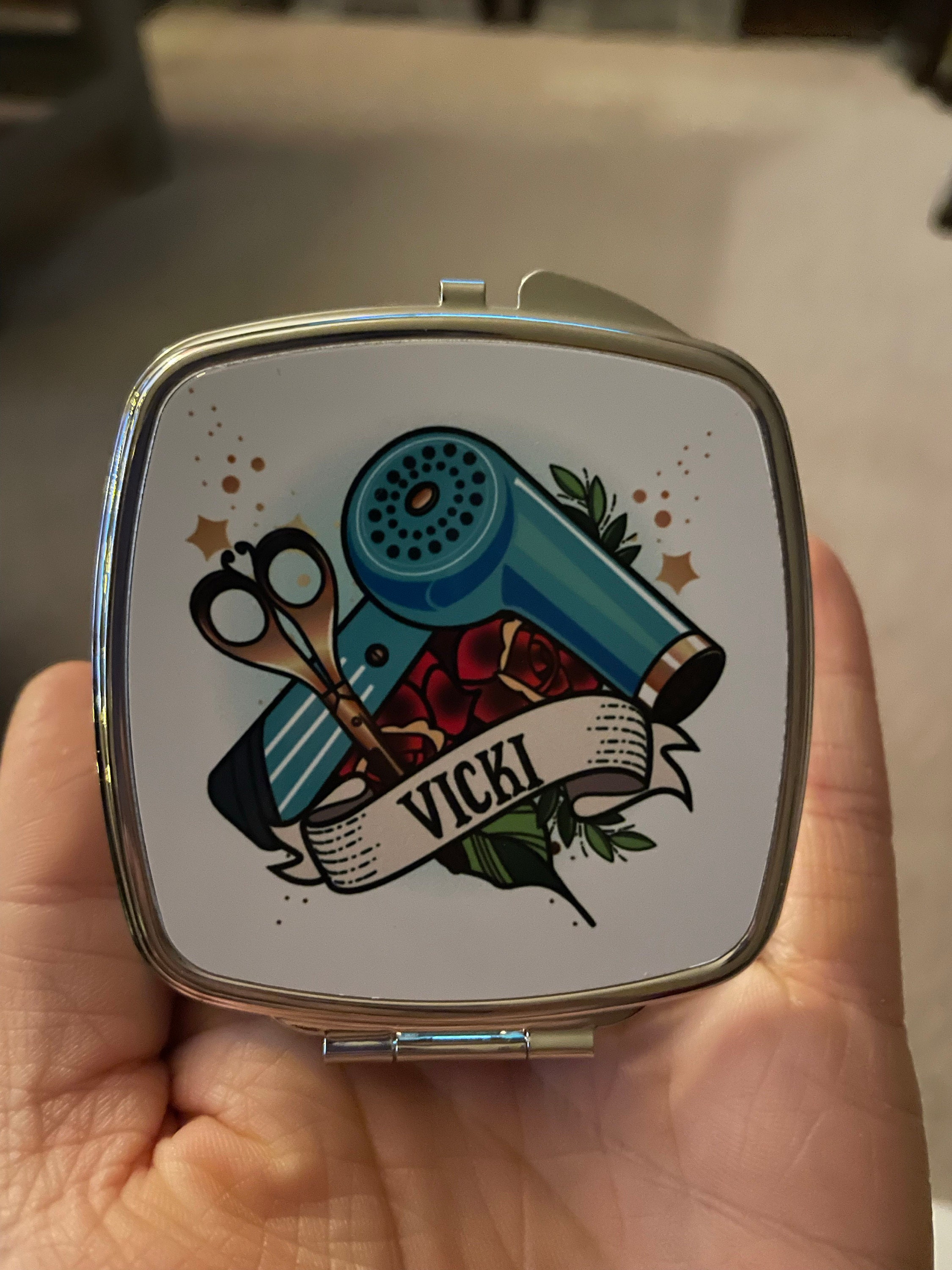 💖Buy 2 Free Shipping💖hairdresser gift, personalised gift, compact mirror, personalised mirror, pocket mirror, stylist gift, hairdresser present, gift for her