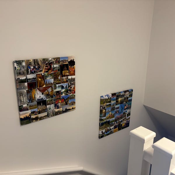 Mixed Shape Random Photo Collage. Whole Area of Canvas Packed With Your ...