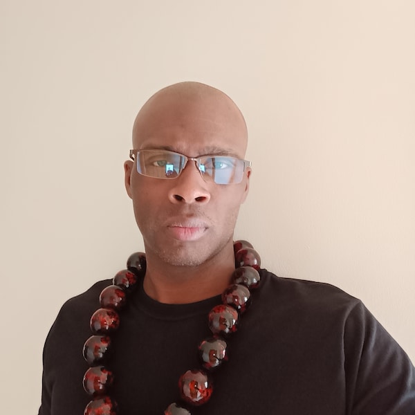 Handcrafted Two-toned Wooden Bead Necklace for Men (30 Inch) - Etsy