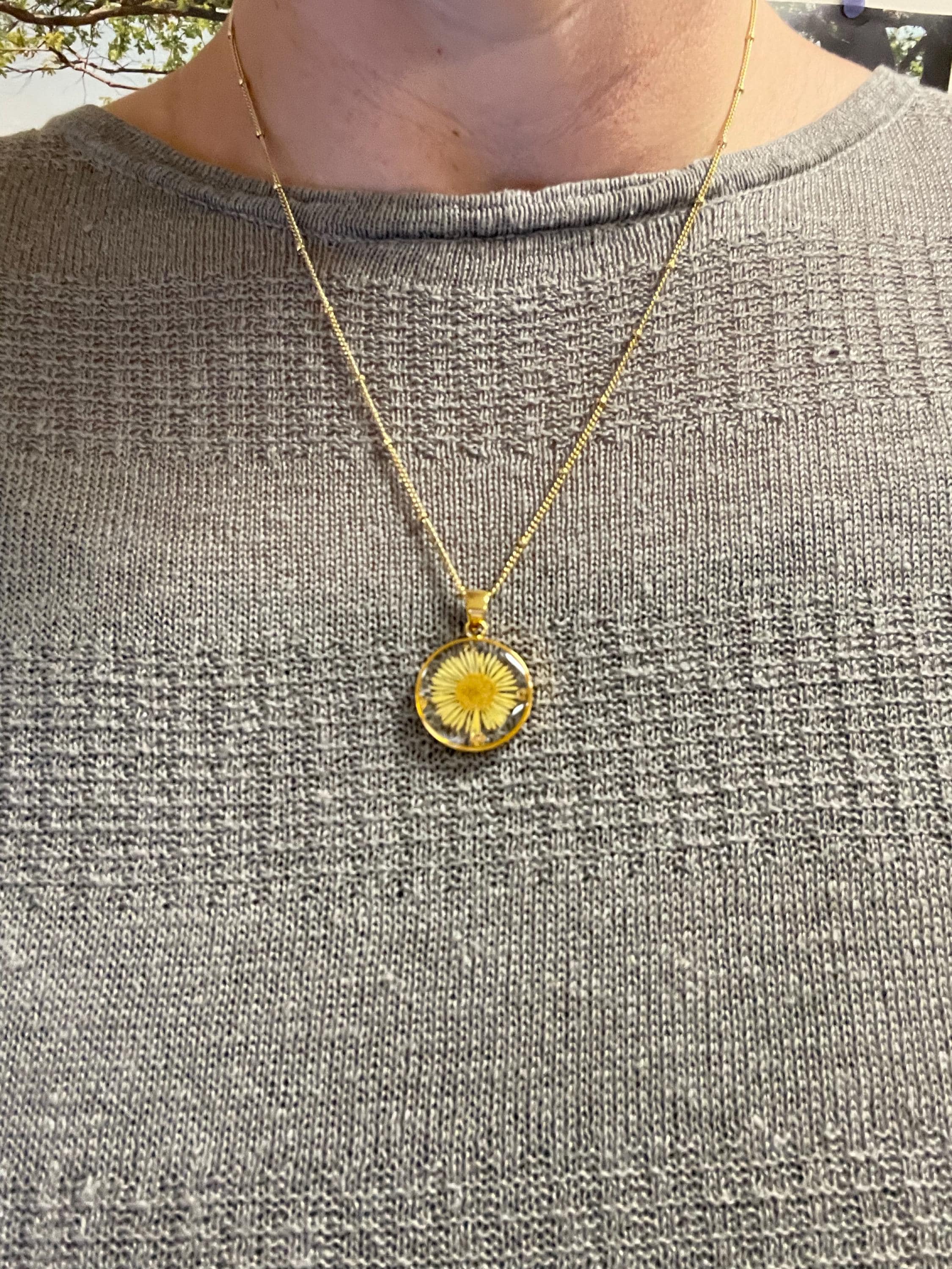 Birth Month Flower Necklace for Women, Personalized Birth Flower Necklace, Pressed Floral Necklace, Birthday Gift for Her, Resin Jewelry