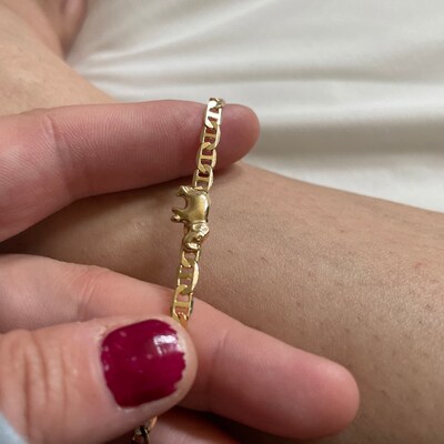 Gold Filled Layered Elephant Charm Anklet main image 1