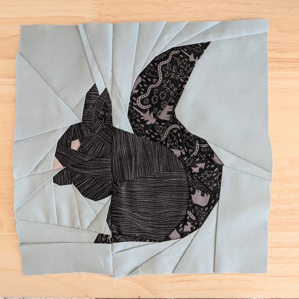 Squirrel Applique Block Pattern Squirrel Quilt Block Pattern, 4 Sizes PDF Instant Download, Foundation ...