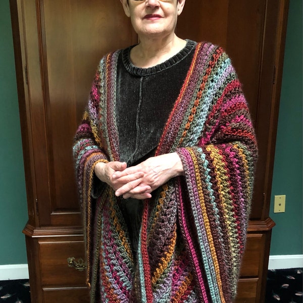 Crochet Ruana PATTERN, Crochet Poncho Pattern, Crochet Wrap, Shrug ...
