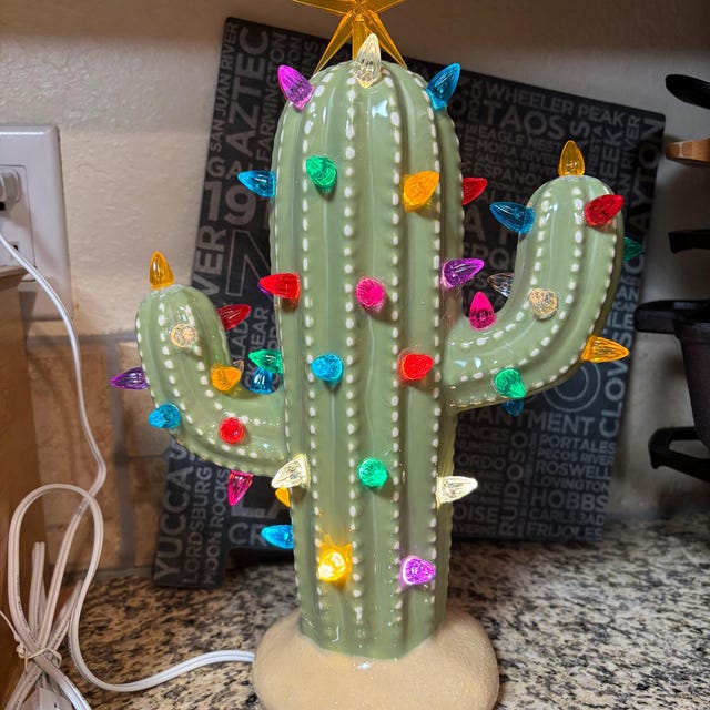Cactus Tree With Lights, Vintage Style Light-up Cactus, Boho