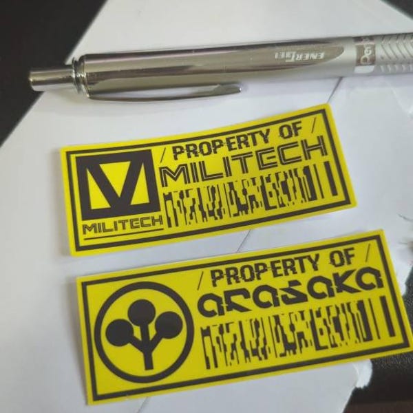 Militech Sticker Property of Arasaka & Militech Cyberpunk 2077 Sticker, Label, Product ...