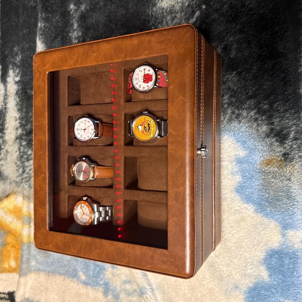 Multiple Slots Luxury PU Leather Watch Box for Men With Drawer, Watch ...