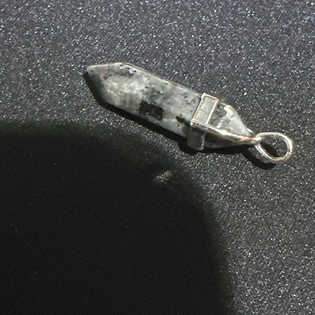 Natural Larvikite Point Pendant, Black Moonstone Necklace, 24