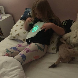 Childrens Interactive Green Glow T-shirt In Black