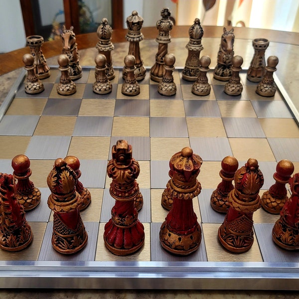 Ornate Staunton Chess Set, Customisable Colours (pieces Only) - Etsy