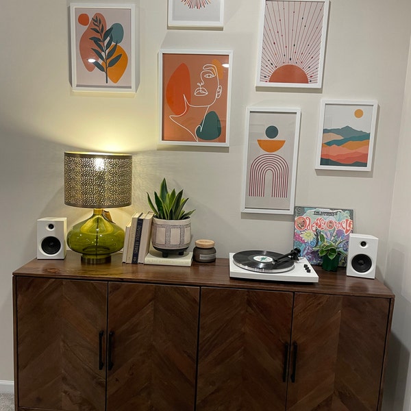 Boho Gallery Wall Set of 6 Prints, Abstract Boho Printable Wall Art ...