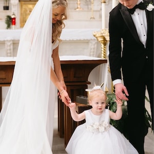 Luxury Off-The-Shoulder Embroidered Beaded Flower Girl Ankle-Length Dress J249