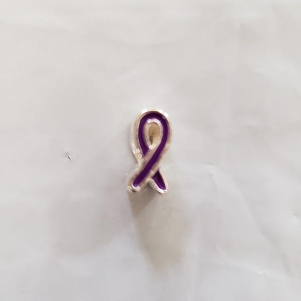 Crystal Rhinestone Thyroid Diseases Awareness Ribbon Charm - Hashimoto ...