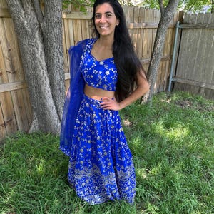 Women Peacock Blue Indian Lehenga Choli ,Lehenga choli for women in usa ,Wedding Bridesmaids Reception Sangeet Party Wear Lehenga
