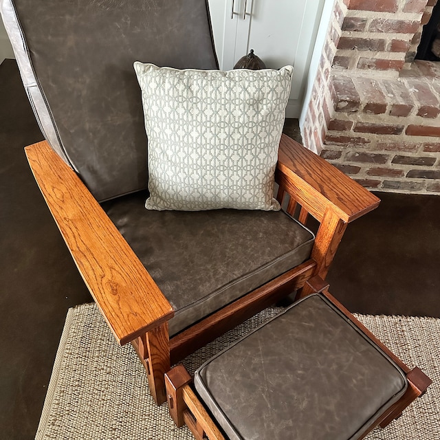 Custom Leather cushions, boxed cushion, Morris Chair cushions, genuine - On  Wooden