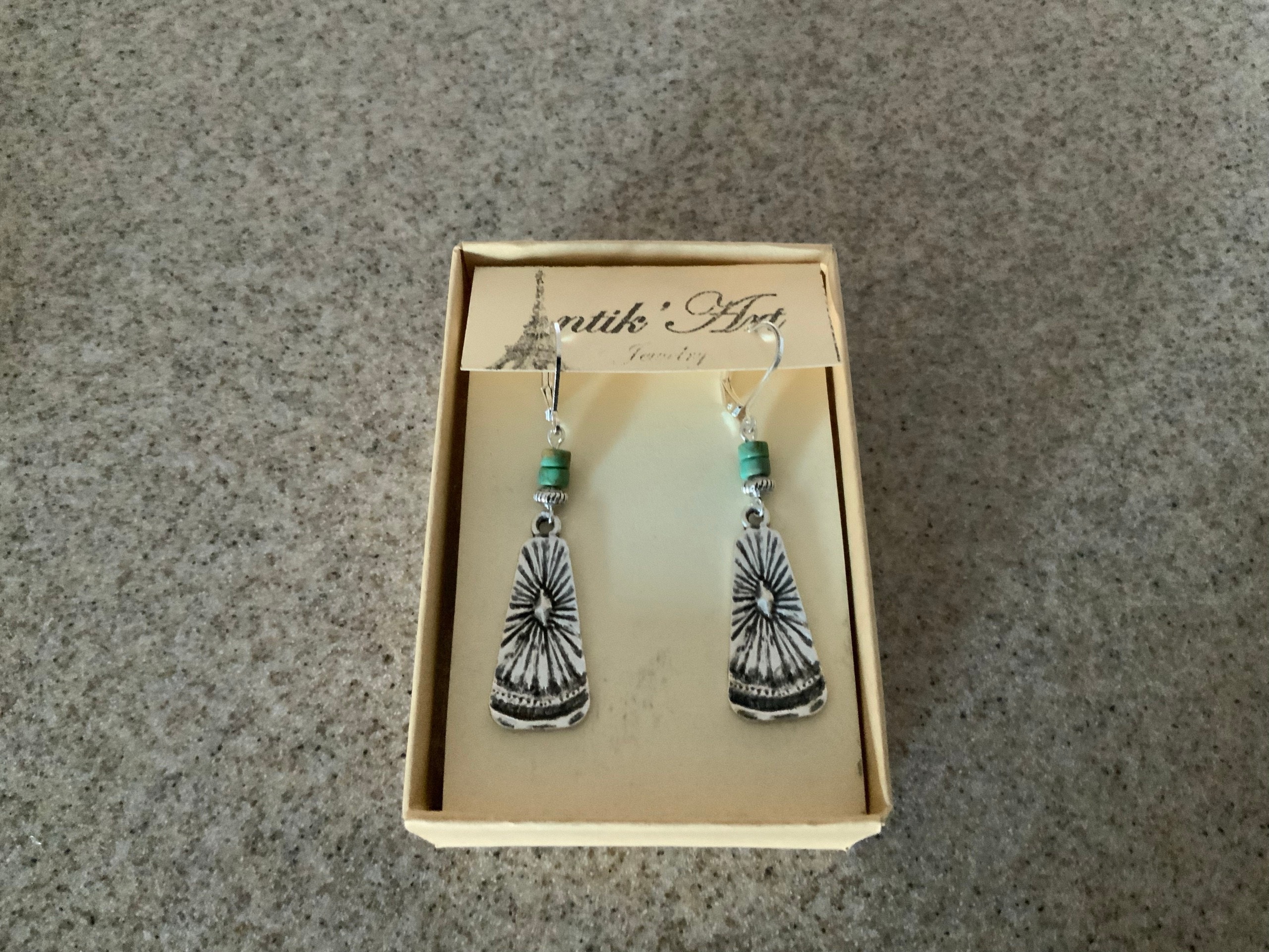 Silver Genuine Turquoise Earrings Dangle Earrings Boho Earrings Drop earrings Boho jewelry Stone Earrings Bohemian earrings Gift For women