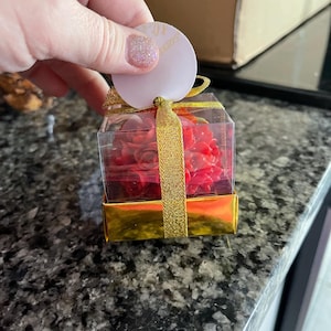 Set 10 Mini Candele Profumate Fai Da Te Con Scatole Acriliche - Fragranza Fresia, Bomboniere Per Matrimonio, Baby Shower, Addio Al Nubilato - 2
