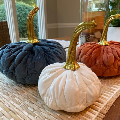 EXTRA LARGE Pumpkin Luxe Pumpkin Spice Velvet Handmade Pumpkin Rustic ...