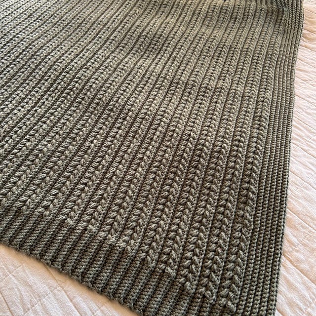A customer's finished Braided Wheat Stitch Crochet Blanket PDF Pattern