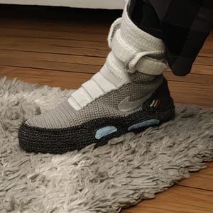 Zapatillas Altas Iluminadas Gris 'Regreso Al Futuro' - Tallas Completas, Material Sintético, Nuevas En Caja