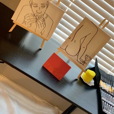 Naked Pt 1 Pre Sketched Canvas, Pre Drawn Canvas for Painting, Sip and