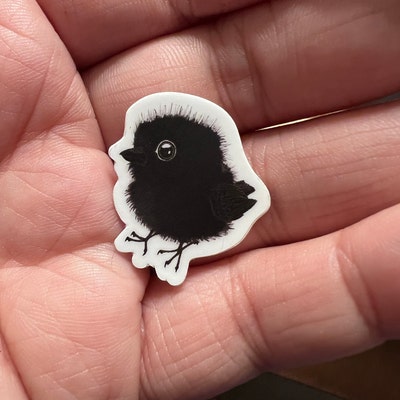 Mini 1 Fat Baby Raven Vinyl Sticker Cute Tiny Small Little Corvid Crow