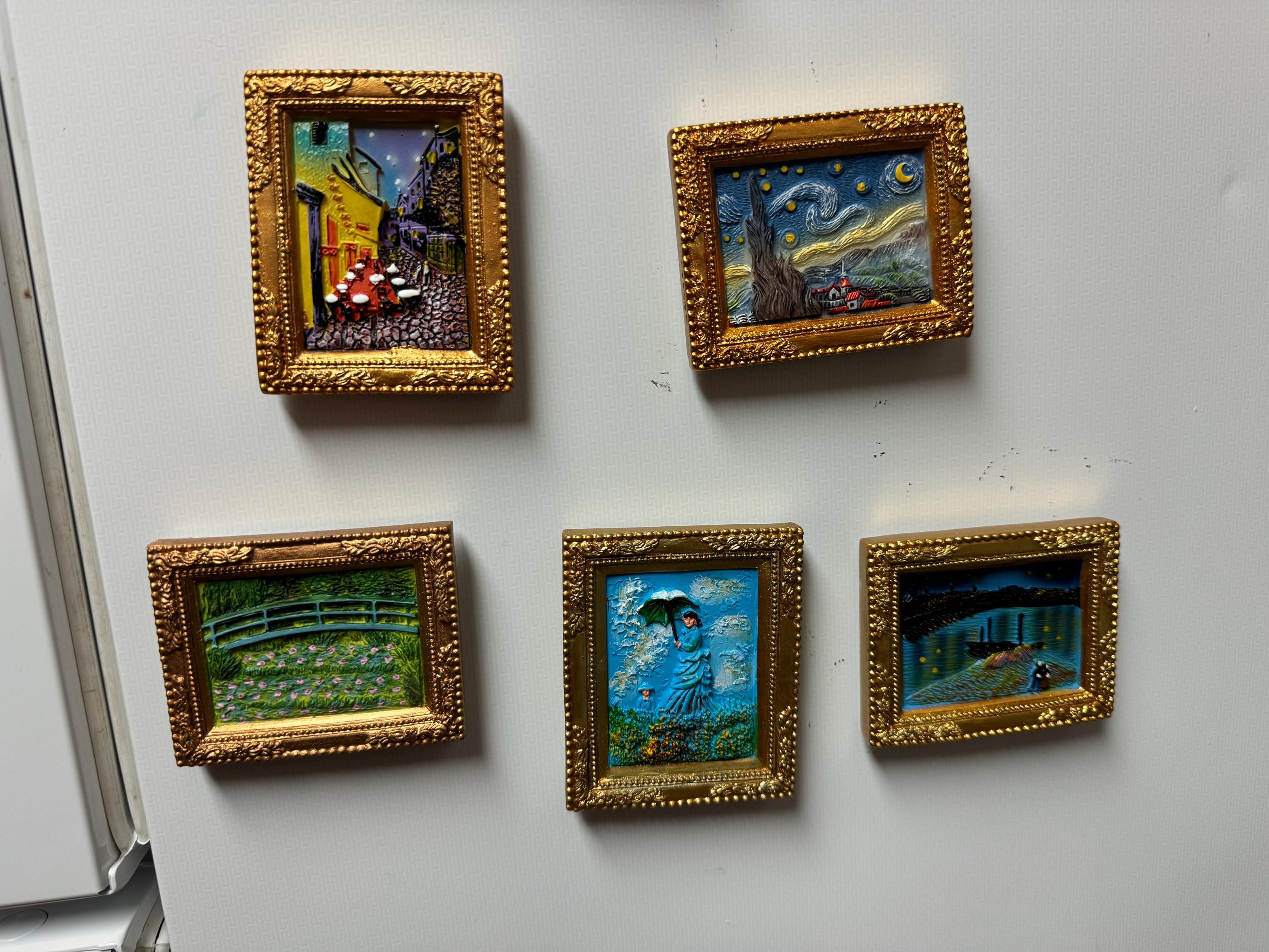 World famous paining kitchen refrigerator magnets painting 3D