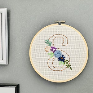送料込 ⭐︎ フランス アンティーク モノグラム 花文字 刺繍 フランスアンティーク 赤糸刺繍 モノグラム刺繍 アンティーク