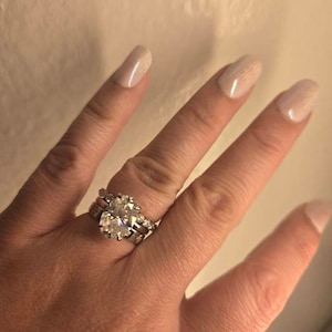 4 CT Oval Cut Moissanite Engagement Ring Set 14K Gold Bridal Ring Set For Her Wedding Ring With Round Flush Set Matching Band Women Gift