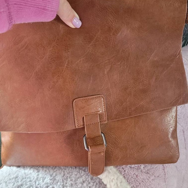 Versatile Classic Styled Satchel in Black Vegan Leather main image 1