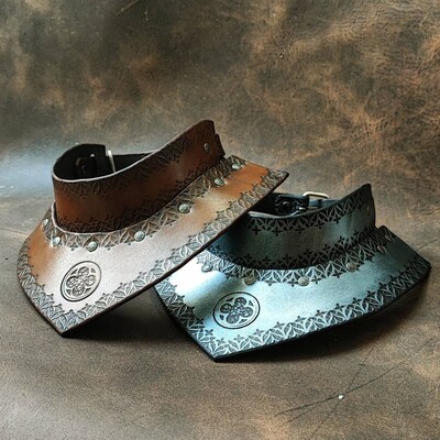 Leather Gorget Pattern bodil Leather LARP Armor Two Sizes Etsy