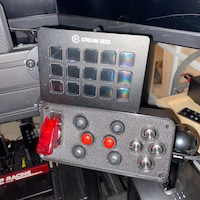 Sim Racing 10 Button, One Led Toggle Switch Angled Front Button Box for ...
