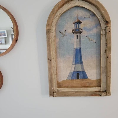 Lighthouse Wall Art 14 X 22 Coastal Bathroom Decor Nautical Wall Decor ...