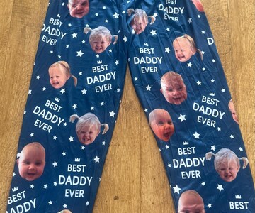 Custom Face Pajama pants,Best dad ever,Gift for dad/mom,Custom Pajamas pants,best mom ever,Birthday Day gift,Unisex pants,dog/kid face pants