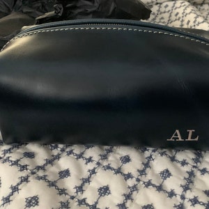 Leather Toiletry Bag With Monogram Valentine Gift Mens - Etsy