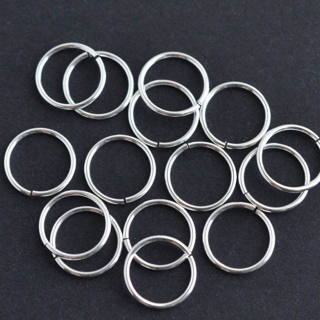 25pcs - .925 Sterling Silver 8mm Open Jump Rings 20.5ga, Made in