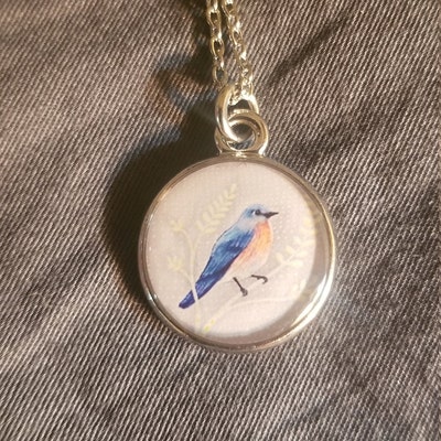Bluebird Necklace, Bluebird of Happiness, Original Resin Jewelry ...