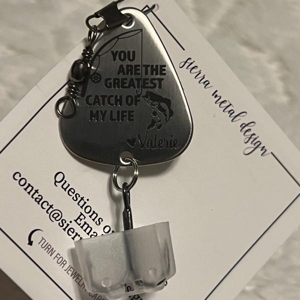 "You Are The Greatest Catch" Fishing Lure Hook Gift - Stainless Steel, Velvet Bag, For Fishermen - View #11