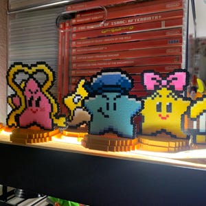 Mario Odyssey Inspired Pixel Art Keychains All Kingdom's Moons Perler ...
