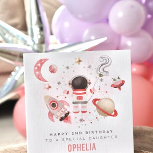 Personnalisé Filles Filles Anniversaire Carte Fille Maman - Foto 8