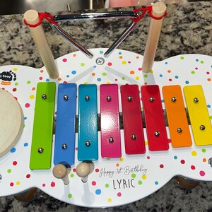 Personalised Wooden Rainbow Rattle Acoustic Toy Rainmaker Soothing Toy ...